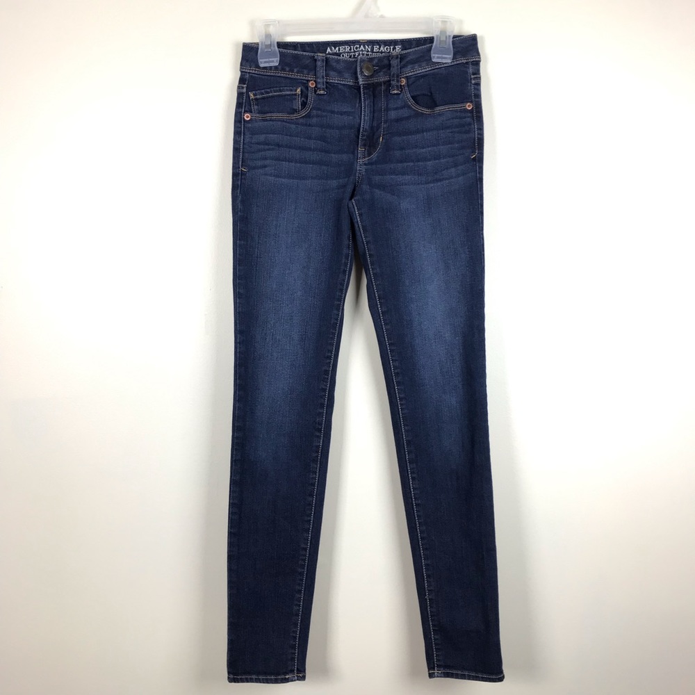 American Eagle Super Skinny Stretch Jeans Whiskers